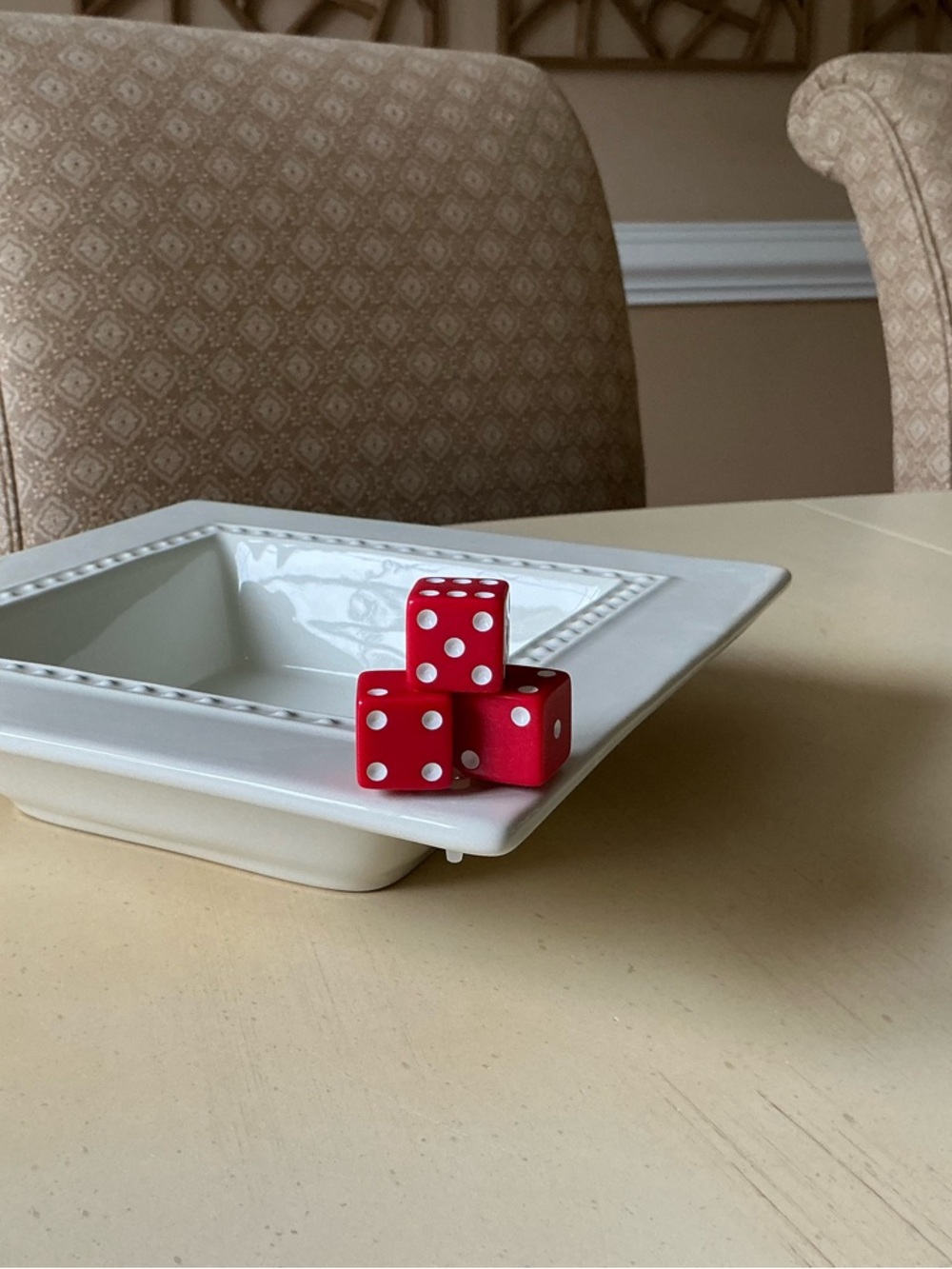 Large Stacked Game Night Dice Platter Decoration -  RED 🎲 - Picture 3 of 5